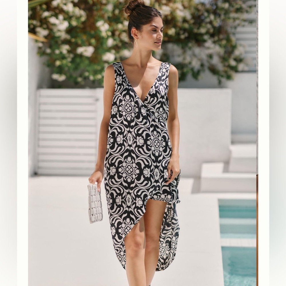 Anthropologie Black and White Swim Coverup